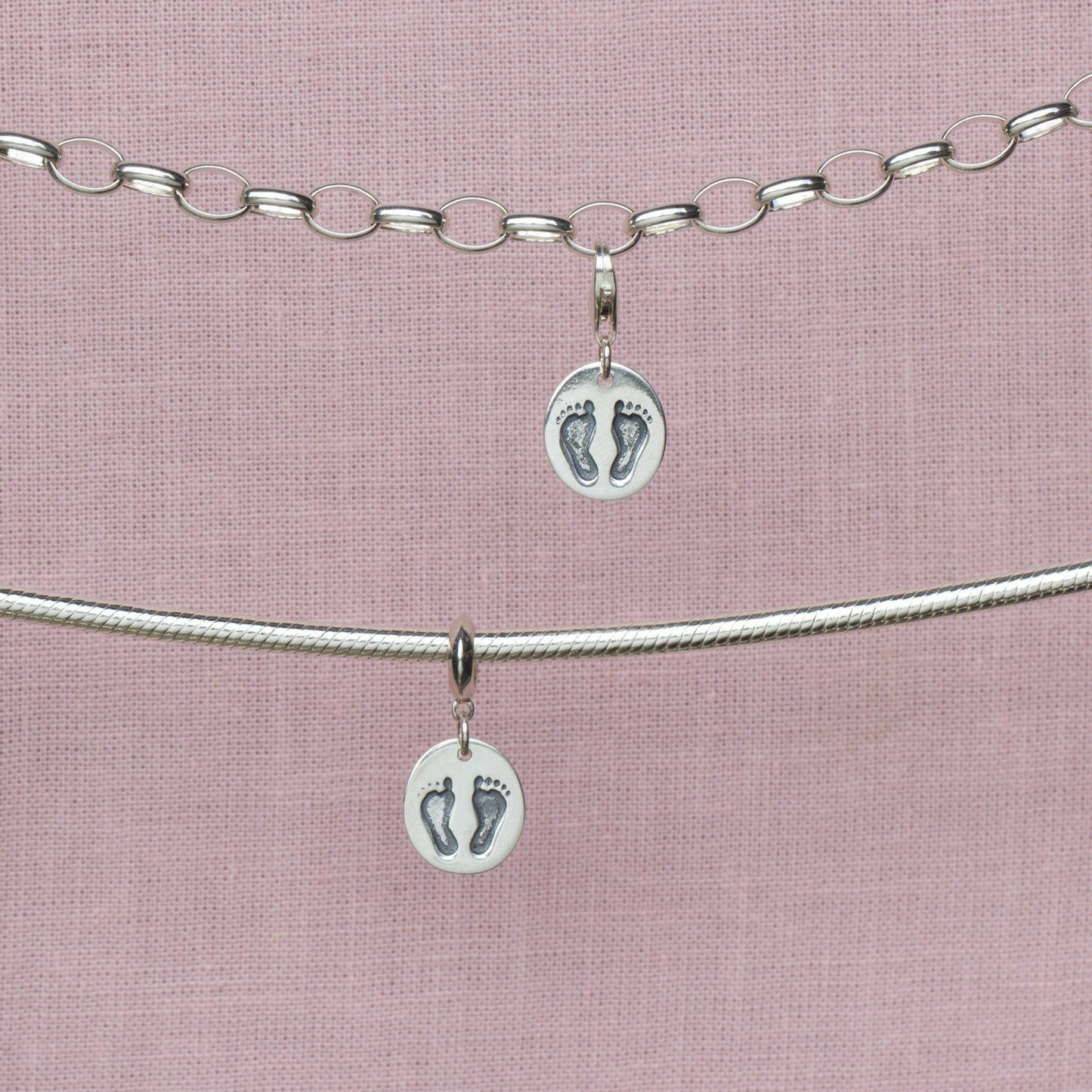 Sterling Silver Footprints Charm - MYLEE London