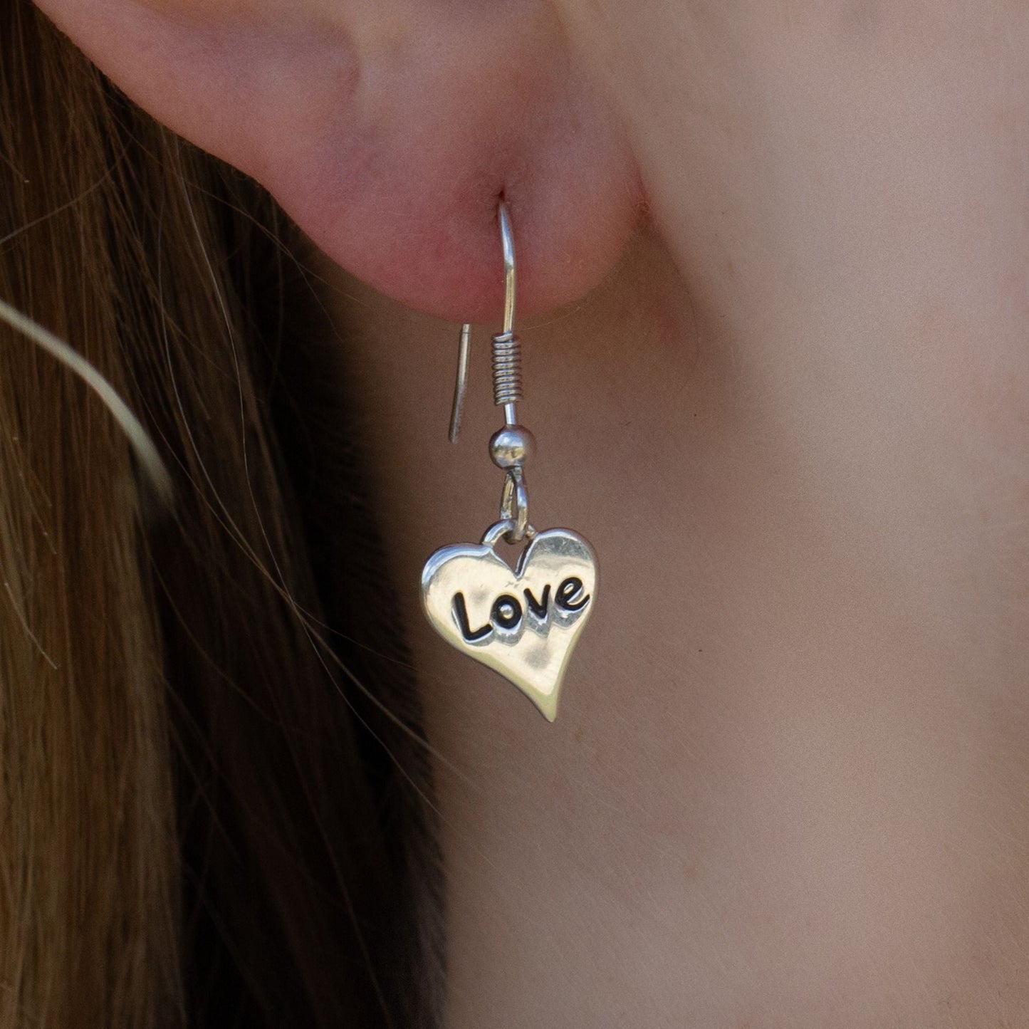 Sterling Silver Love Heart Earrings - MYLEE London