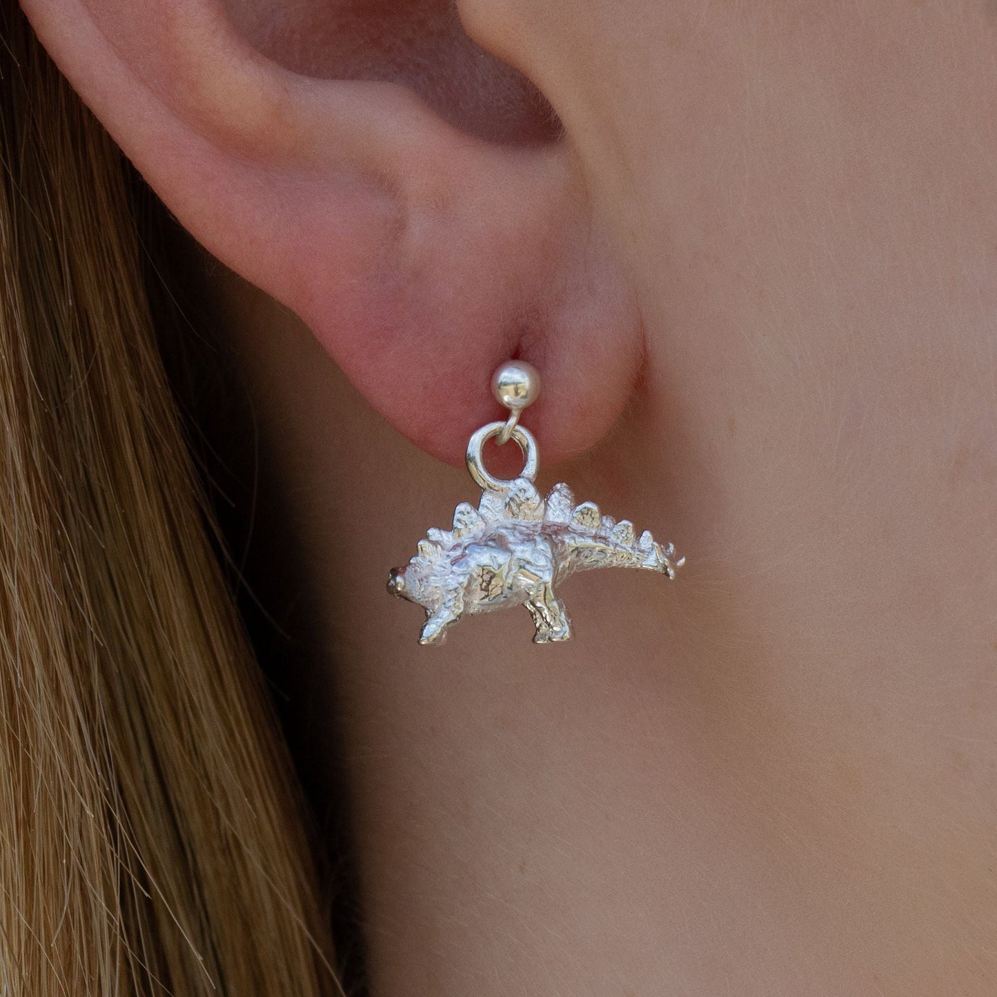 Sterling Silver Stegosaurus Earrings - MYLEE London