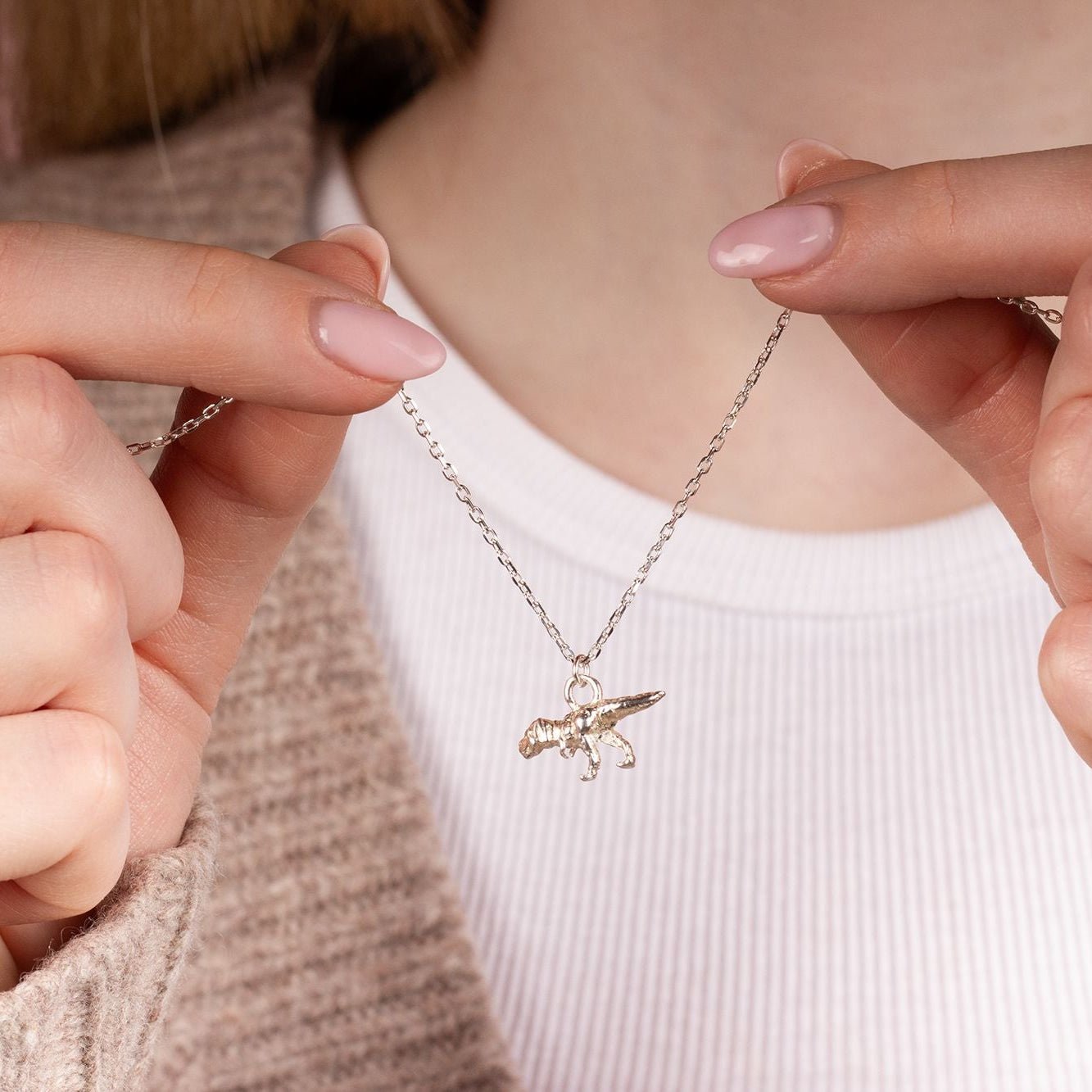 T Rex Silver Necklace - Personalised - MYLEE London