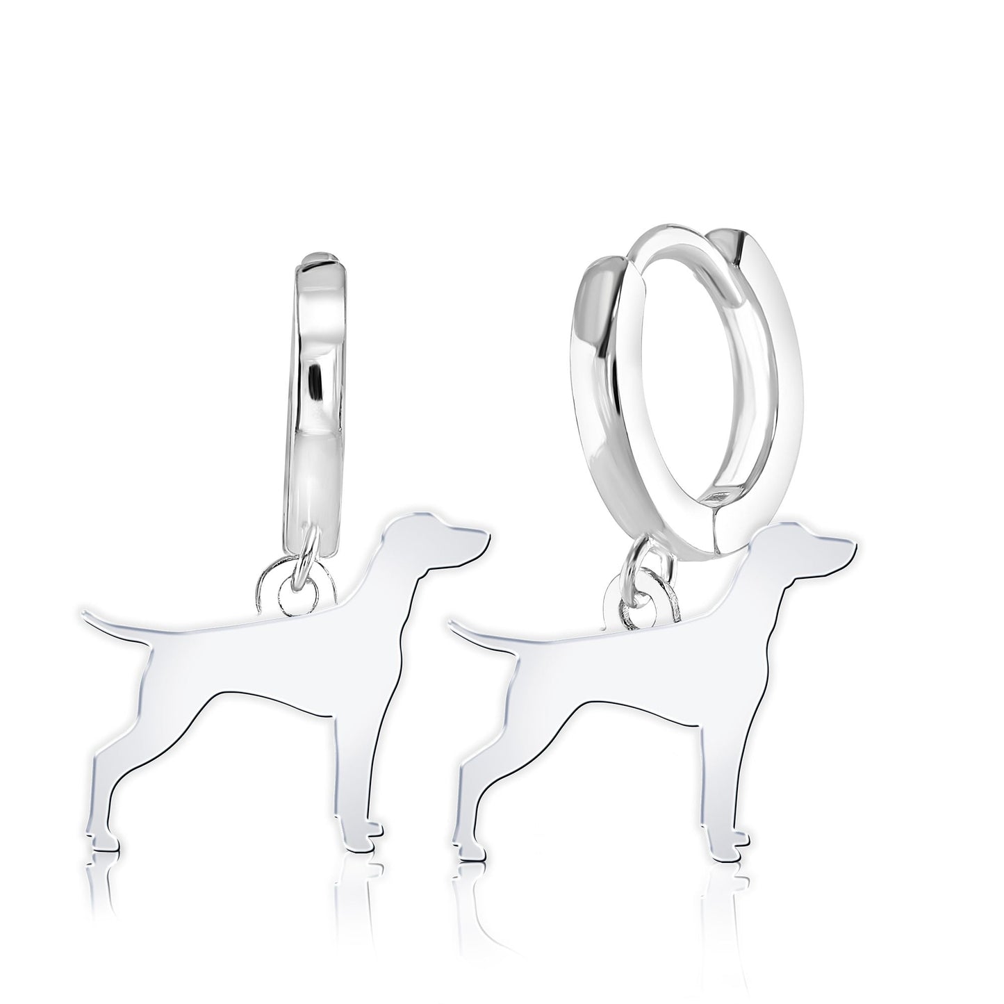 Vizsla Silhouette Silver Earrings - MYLEE London