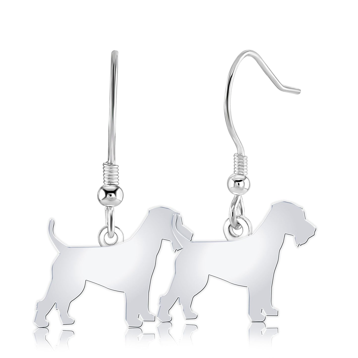 Welsh Terrier Silhouette Silver Earrings - MYLEE London
