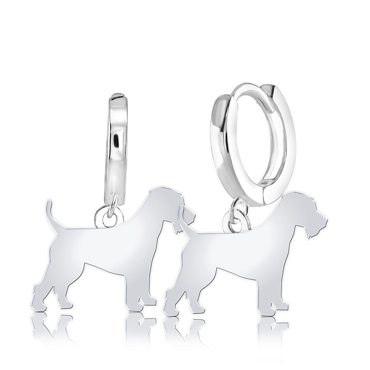 Welsh Terrier Silhouette Silver Earrings - MYLEE London