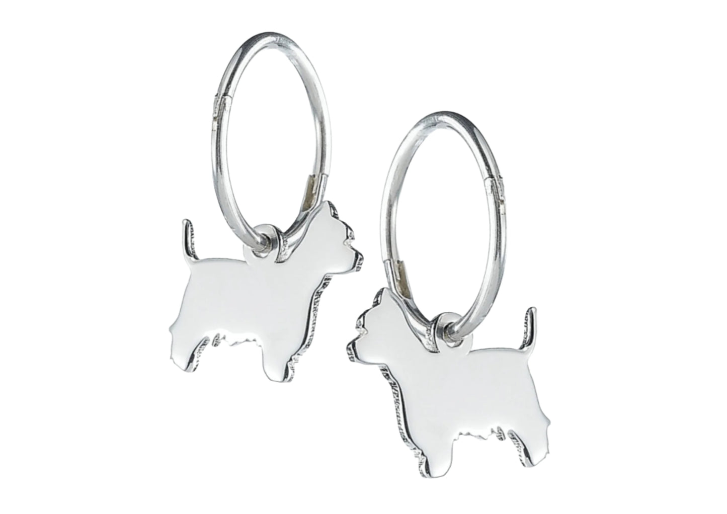 Westie Silhouette Silver Earrings - MYLEE London