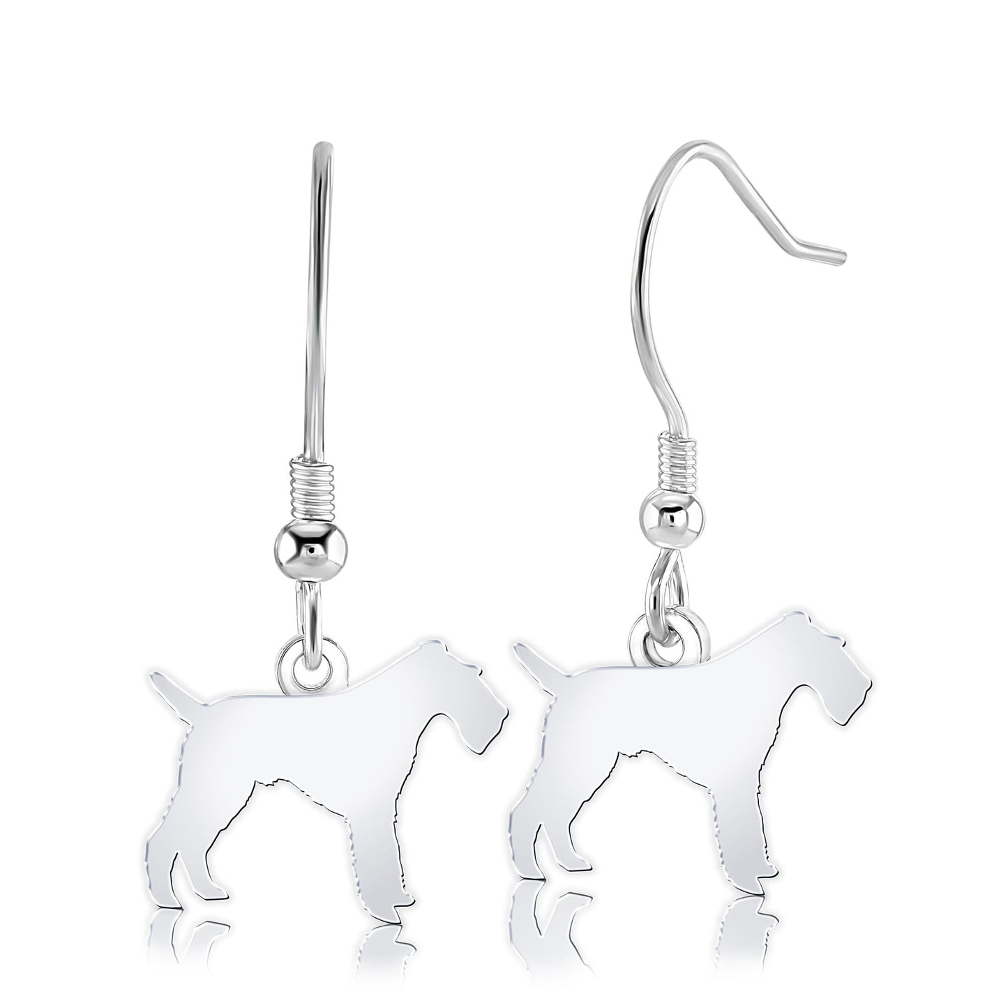 Wire Fox Terrier Silhouette Silver Earrings - MYLEE London