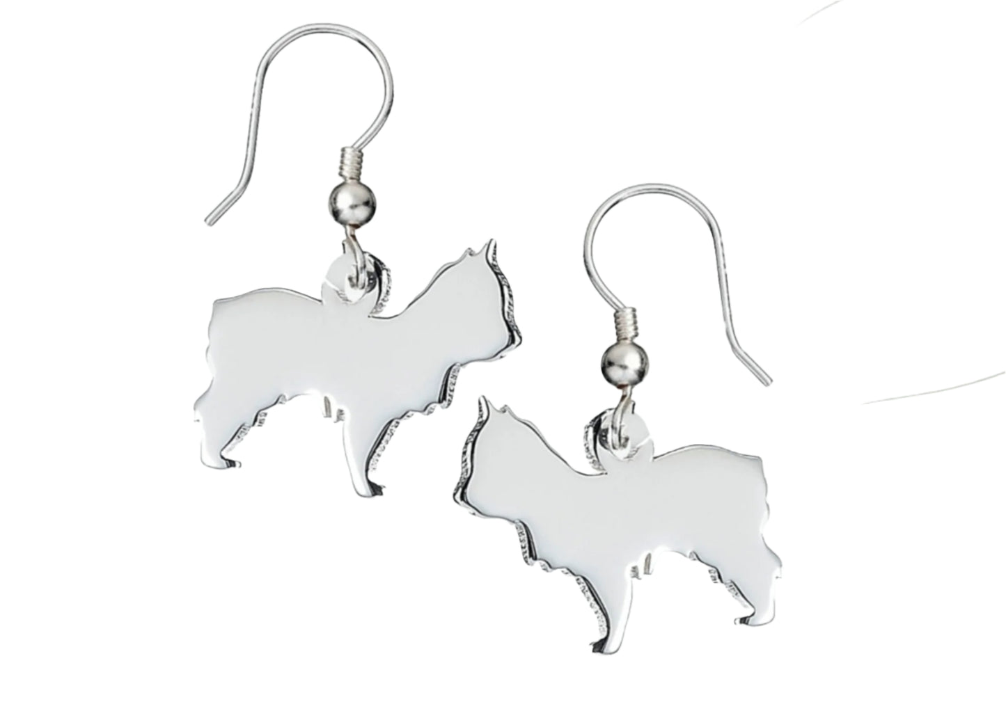 Yorkshire Terrier Silhouette Silver Earrings - MYLEE London