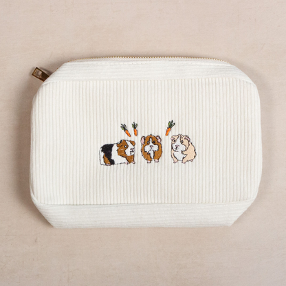 Guinea Pig Embroidered Make-Up Cosmetics Bag