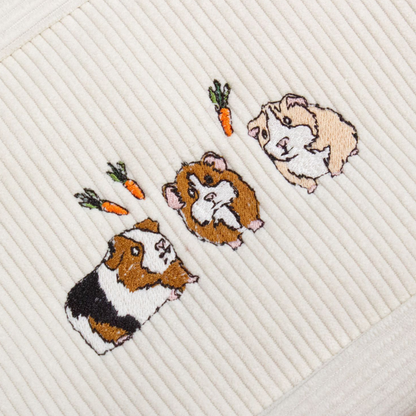 Guinea Pig Embroidered Make-Up Cosmetics Bag
