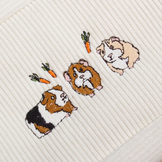 Guinea Pig Embroidered Make-Up Cosmetics Bag