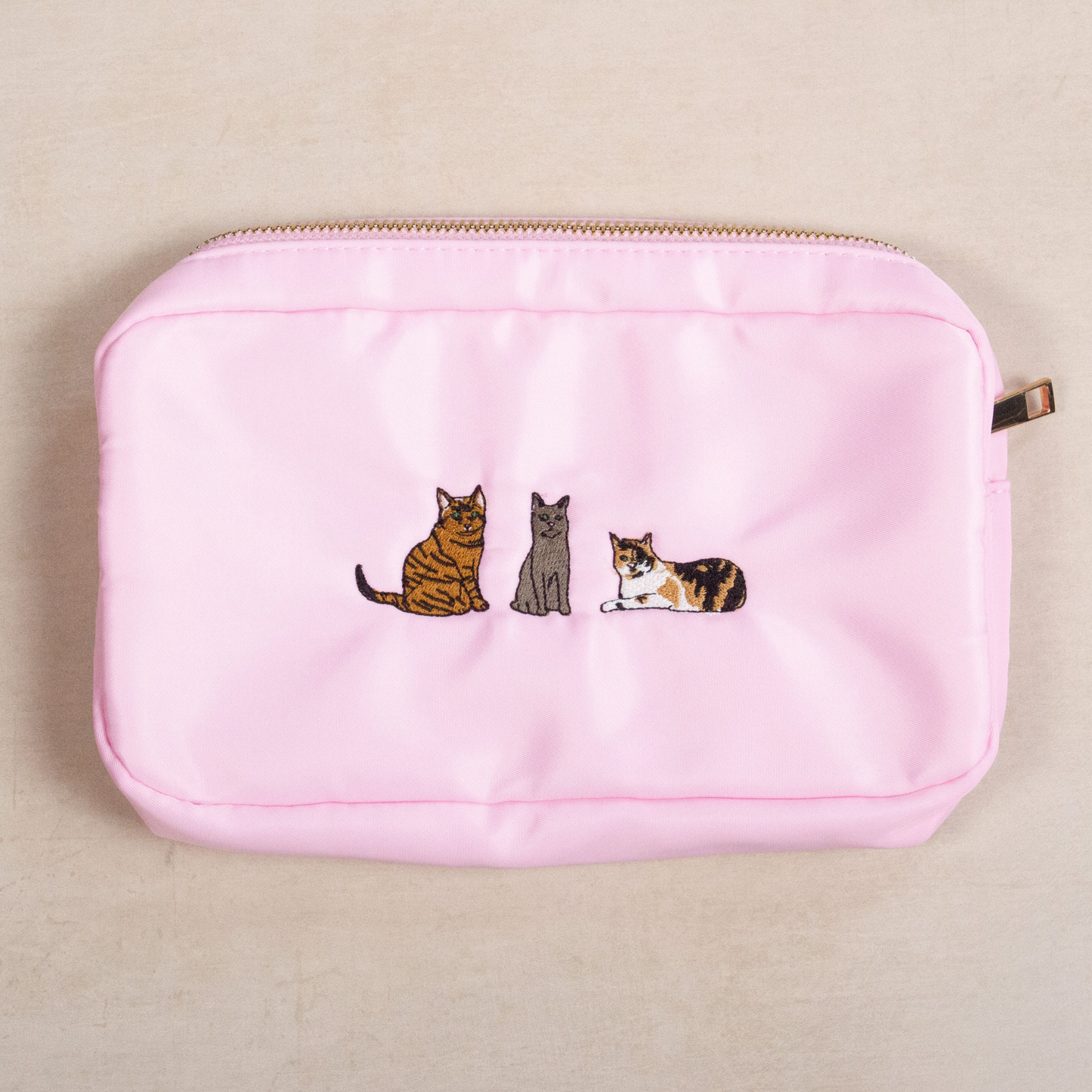 Cat Embroidered Make-Up Cosmetics Bag