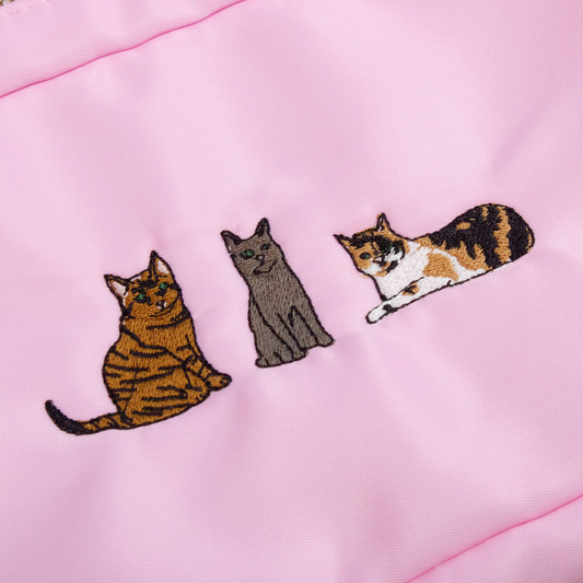 Cat Embroidered Make-Up Cosmetics Bag