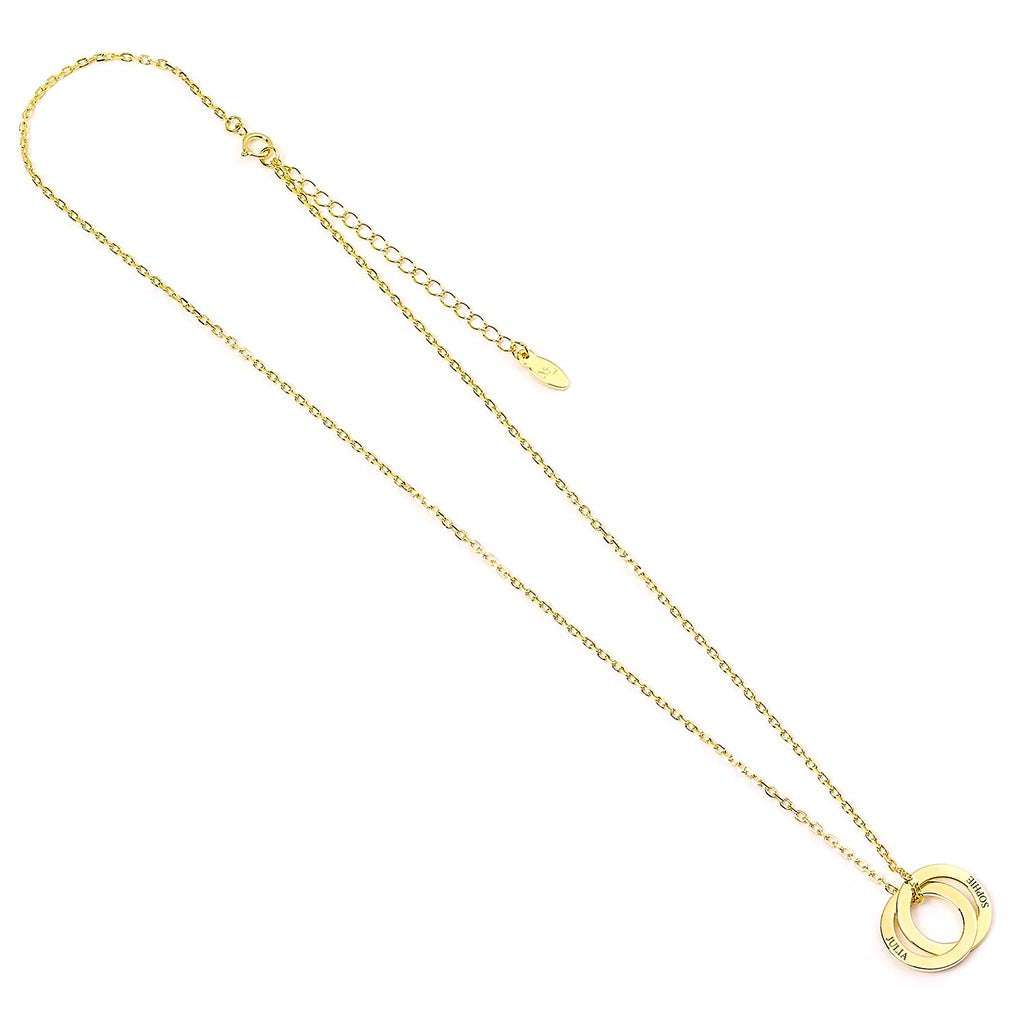Sterling Silver Personalised Ring Necklace - MYLEE London - 2 Ring Gold