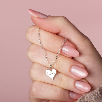 Love Heart Necklace - Sterling Silver