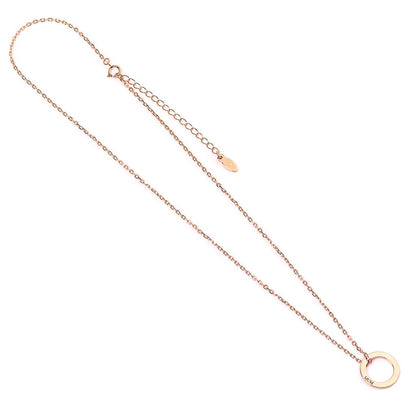 Sterling Silver Personalised Ring Necklace - MYLEE London - 1 Ring Rose Gold