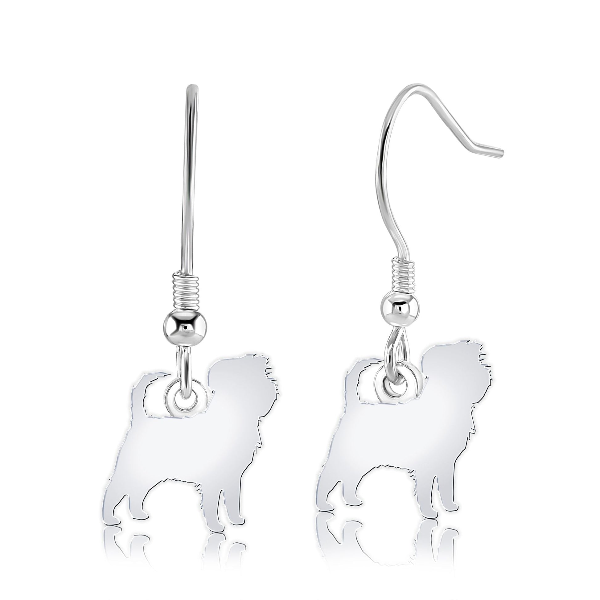 Affenpinscher Silhouette Silver Earrings - MYLEE London