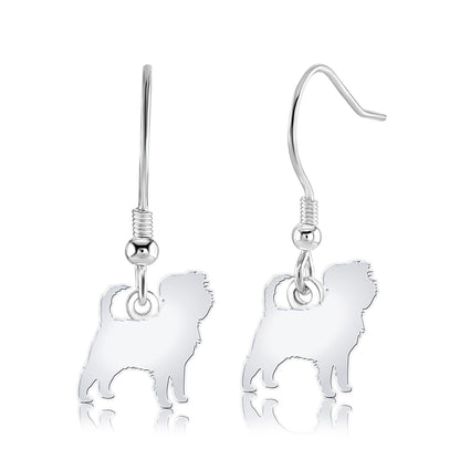 Affenpinscher Silhouette Silver Earrings - MYLEE London