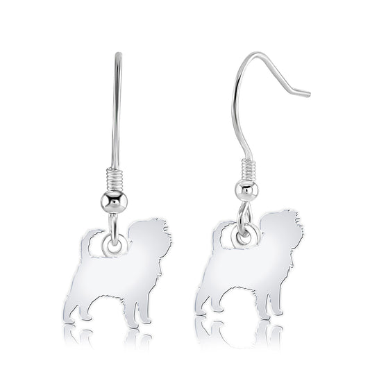 Affenpinscher Silhouette Silver Earrings - MYLEE London