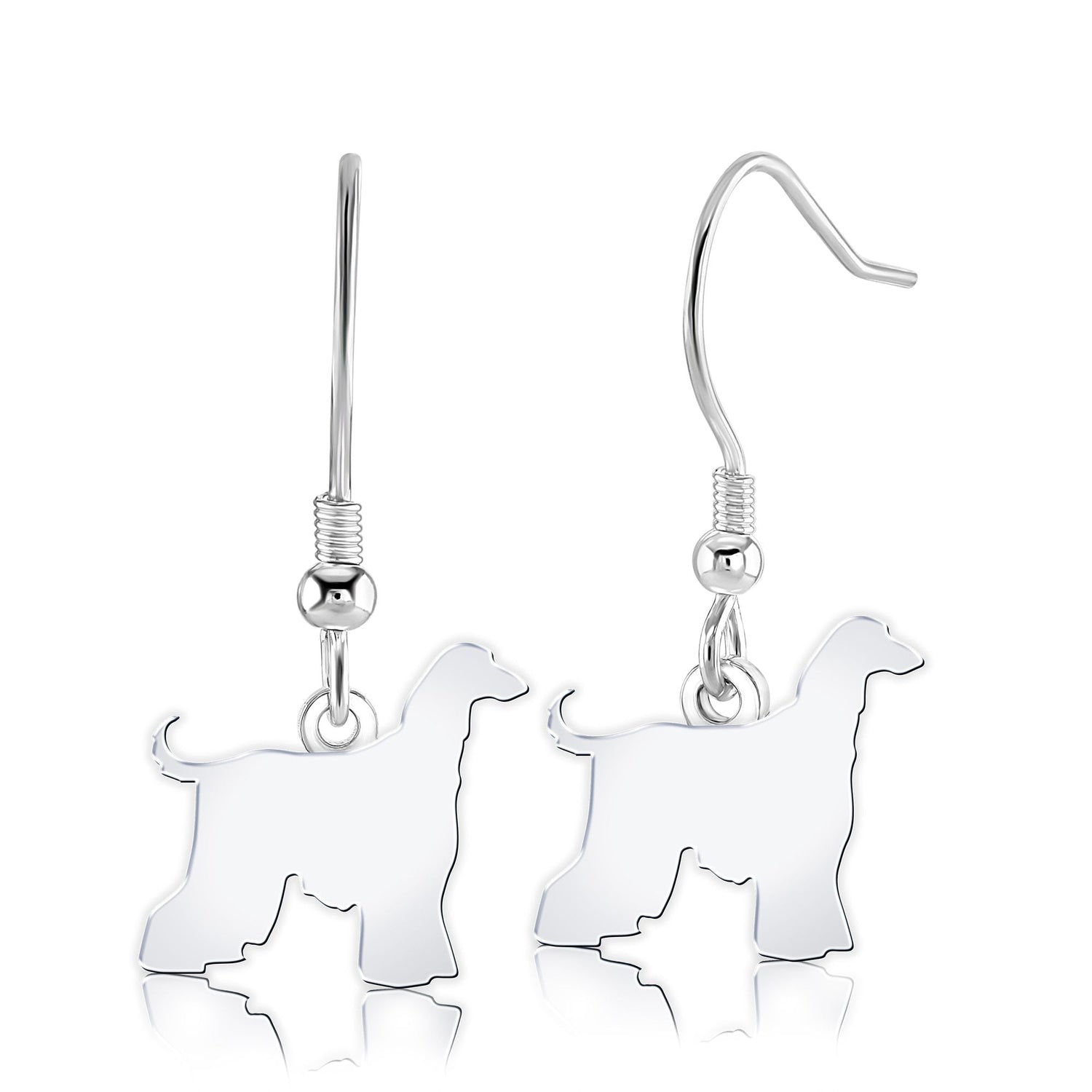 Afghan Hound Silhouette Silver Earrings - MYLEE London
