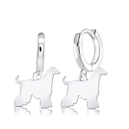 Afghan Hound Silhouette Silver Earrings - MYLEE London