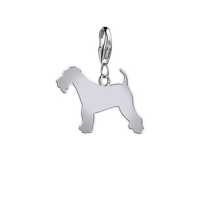 Airedale Terrier Silhouette Silver Charm - MYLEE London