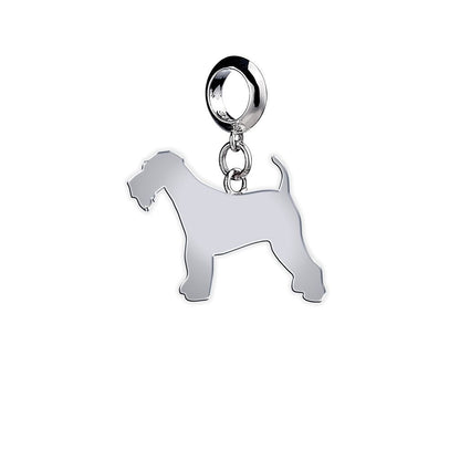 Airedale Terrier Silhouette Silver Charm - MYLEE London