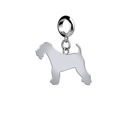 Airedale Terrier Silhouette Silver Charm - MYLEE London