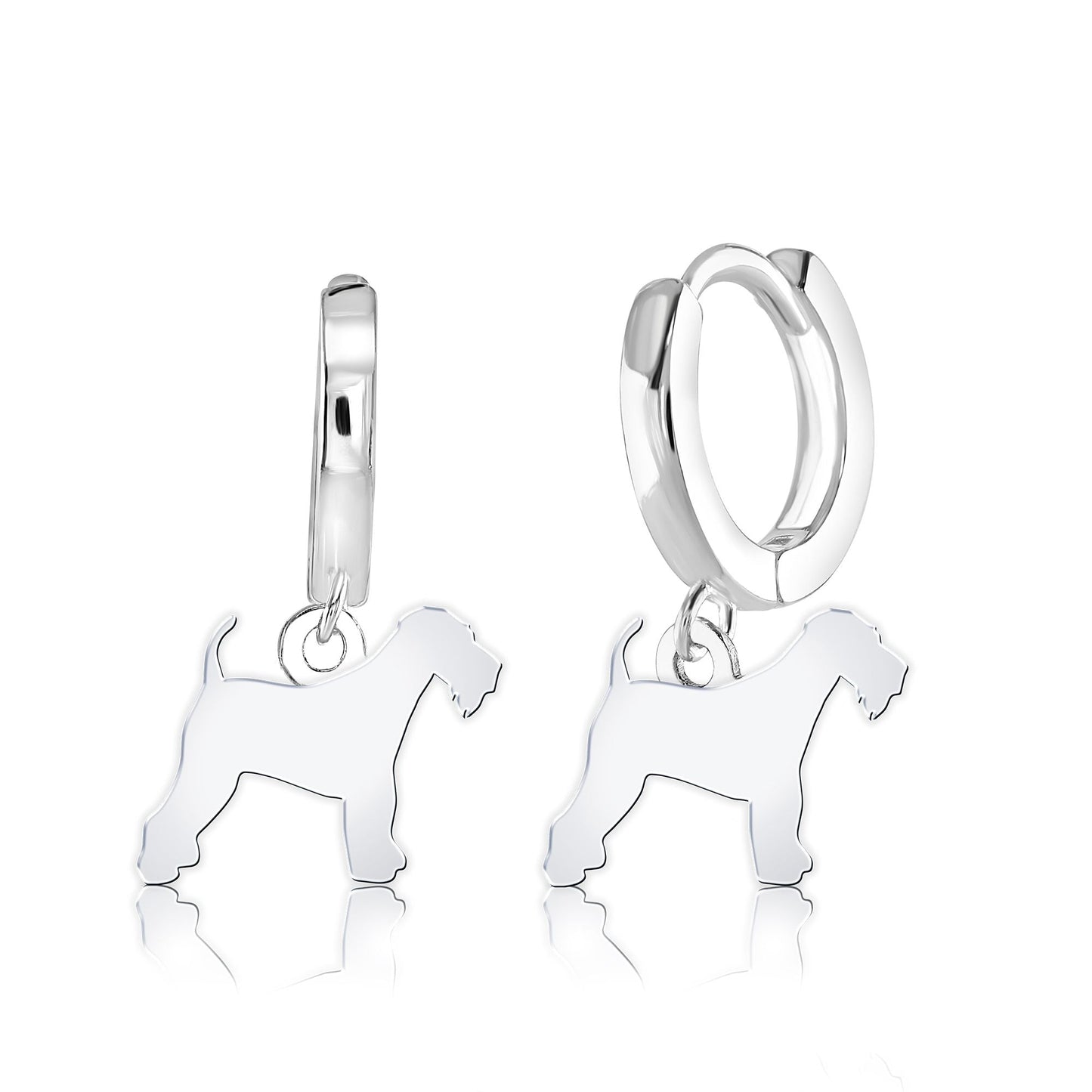 Airedale Terrier Silhouette Silver Earrings - MYLEE London