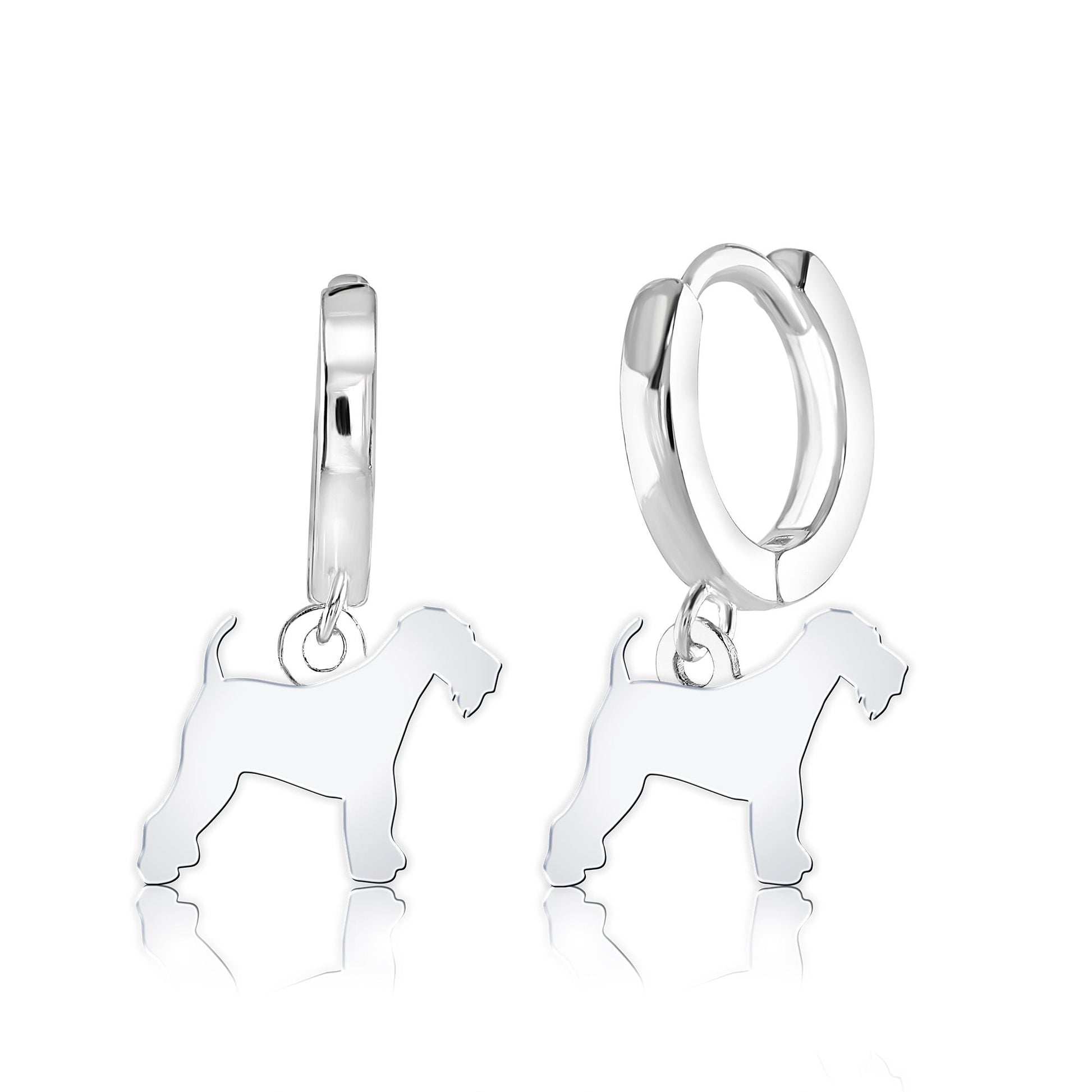 Airedale Terrier Silhouette Silver Earrings - MYLEE London