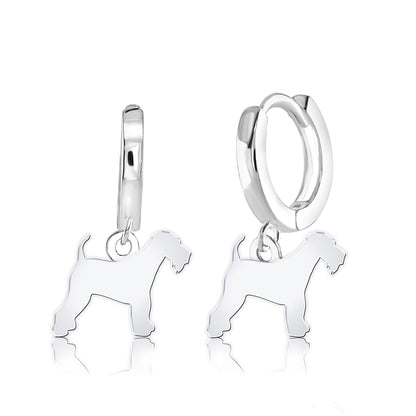 Airedale Terrier Silhouette Silver Earrings - MYLEE London