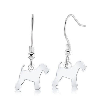 Airedale Terrier Silhouette Silver Earrings - MYLEE London