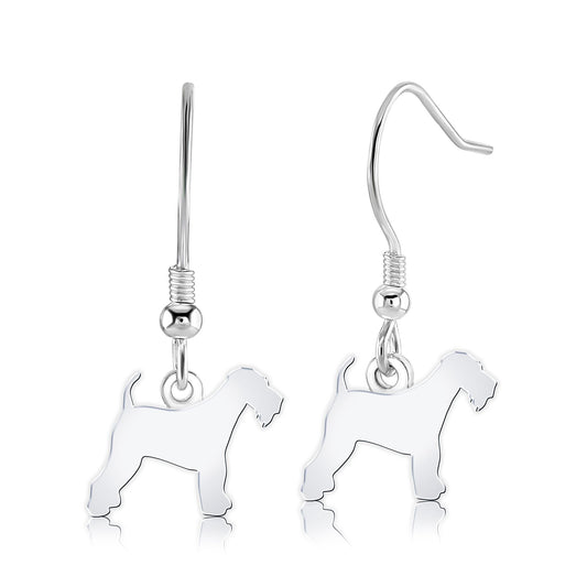 Airedale Terrier Silhouette Silver Earrings - MYLEE London