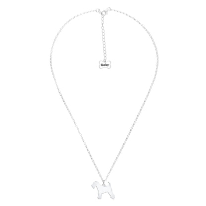 Airedale Terrier Silhouette Silver Necklace - Personalised - MYLEE London