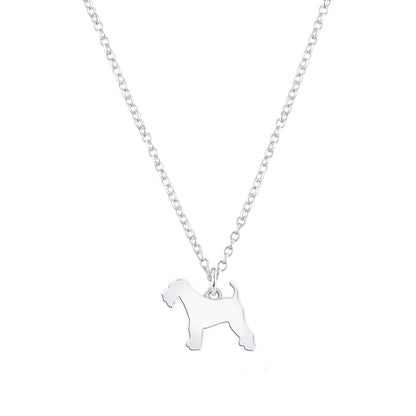 Airedale Terrier Silhouette Silver Necklace - Personalised - MYLEE London