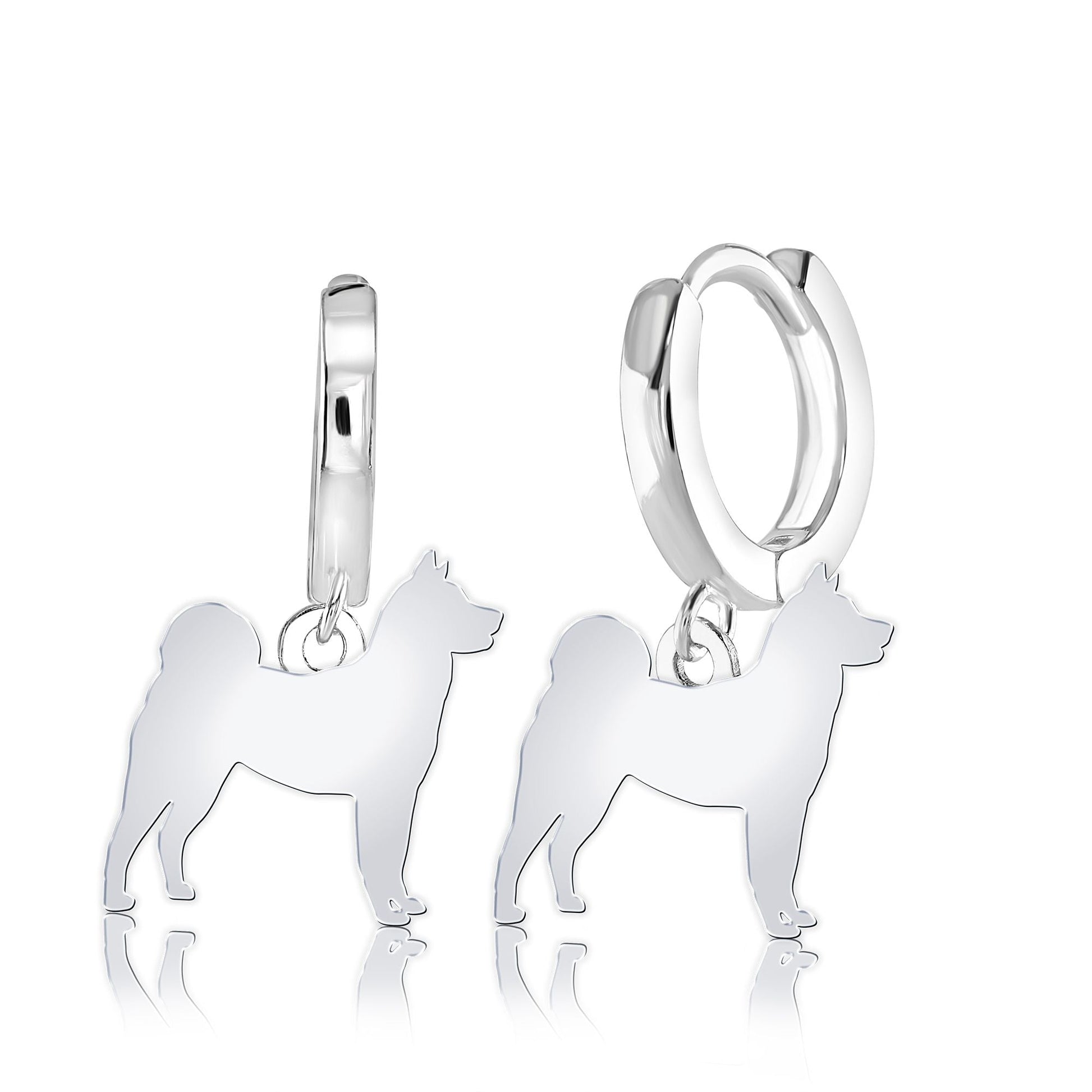 Akita Silhouette Silver Earrings - MYLEE London