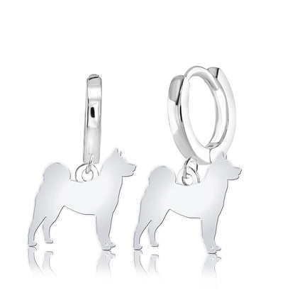 Akita Silhouette Silver Earrings - MYLEE London