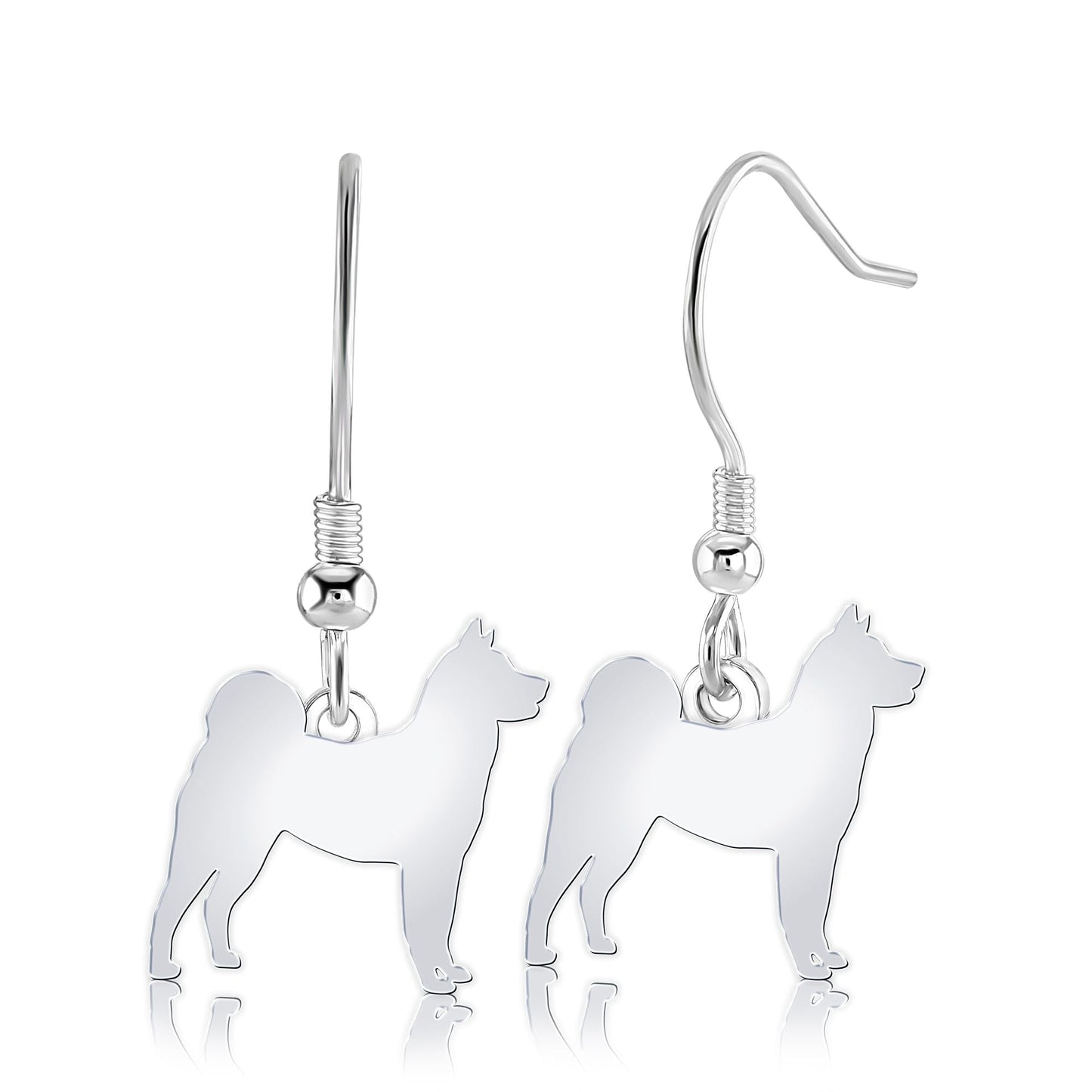 Akita Silhouette Silver Earrings - MYLEE London