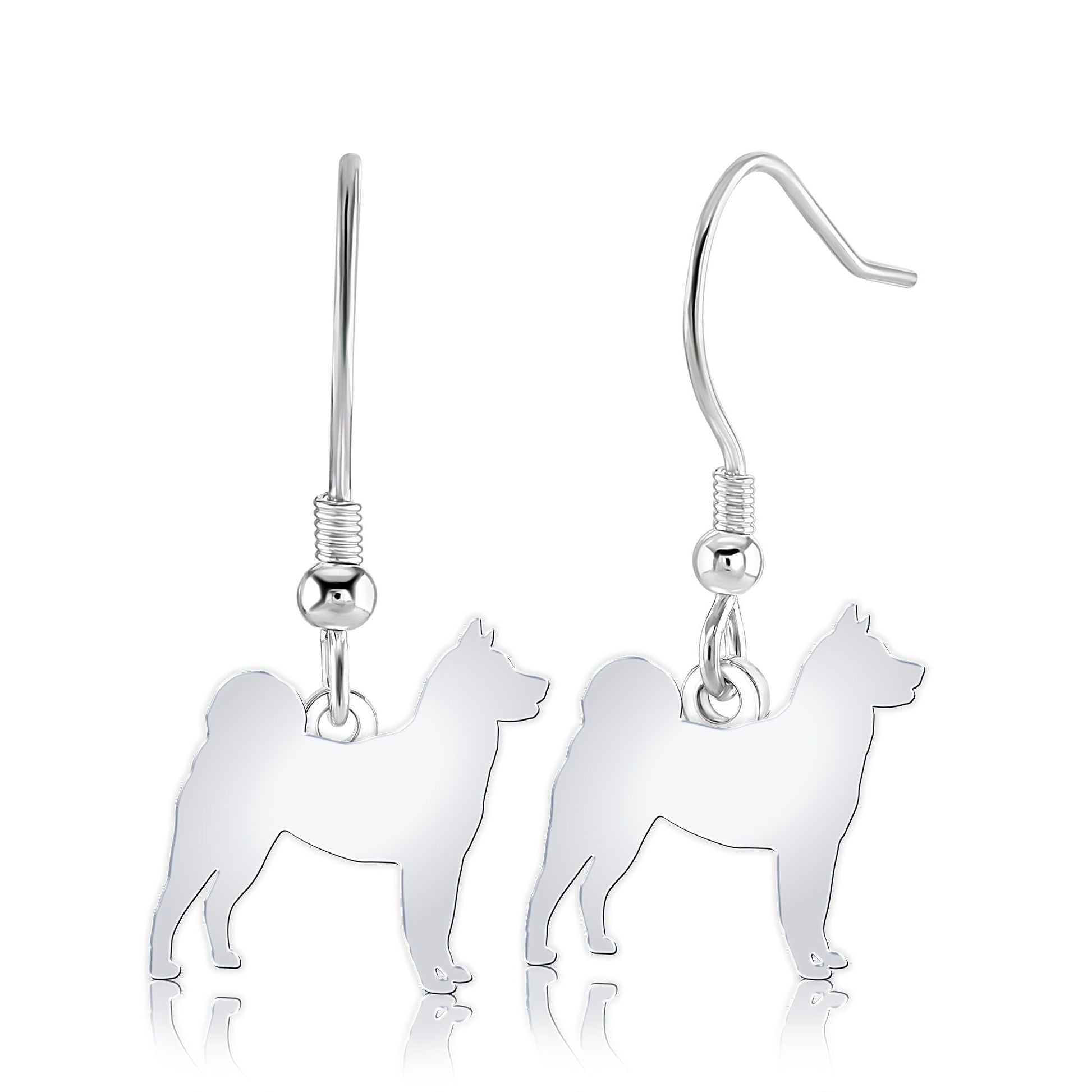 Akita Silhouette Silver Earrings - MYLEE London