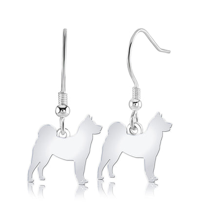 Akita Silhouette Silver Earrings - MYLEE London