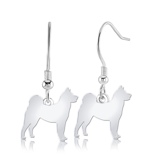 Akita Silhouette Silver Earrings - MYLEE London