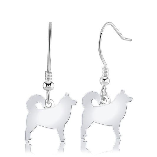 Alaskan Malamute Silhouette Silver Earrings - MYLEE London