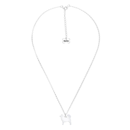 Alaskan Malamute Silhouette Silver Necklace - Personalised - MYLEE London