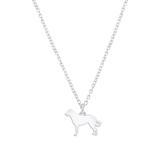 Anatolian Shepherd Dog Silhouette Silver Necklace - Personalised - MYLEE London