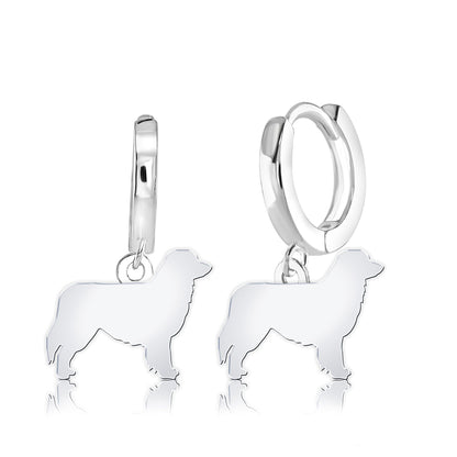 Australian Shepherd Silhouette Silver Earrings - MYLEE London