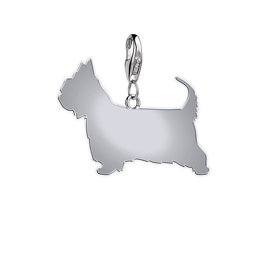 Australian Terrier Silhouette Silver Charm - MYLEE London