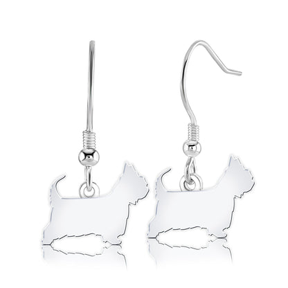 Australian Terrier Silhouette Silver Earrings - MYLEE London