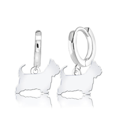 Australian Terrier Silhouette Silver Earrings - MYLEE London