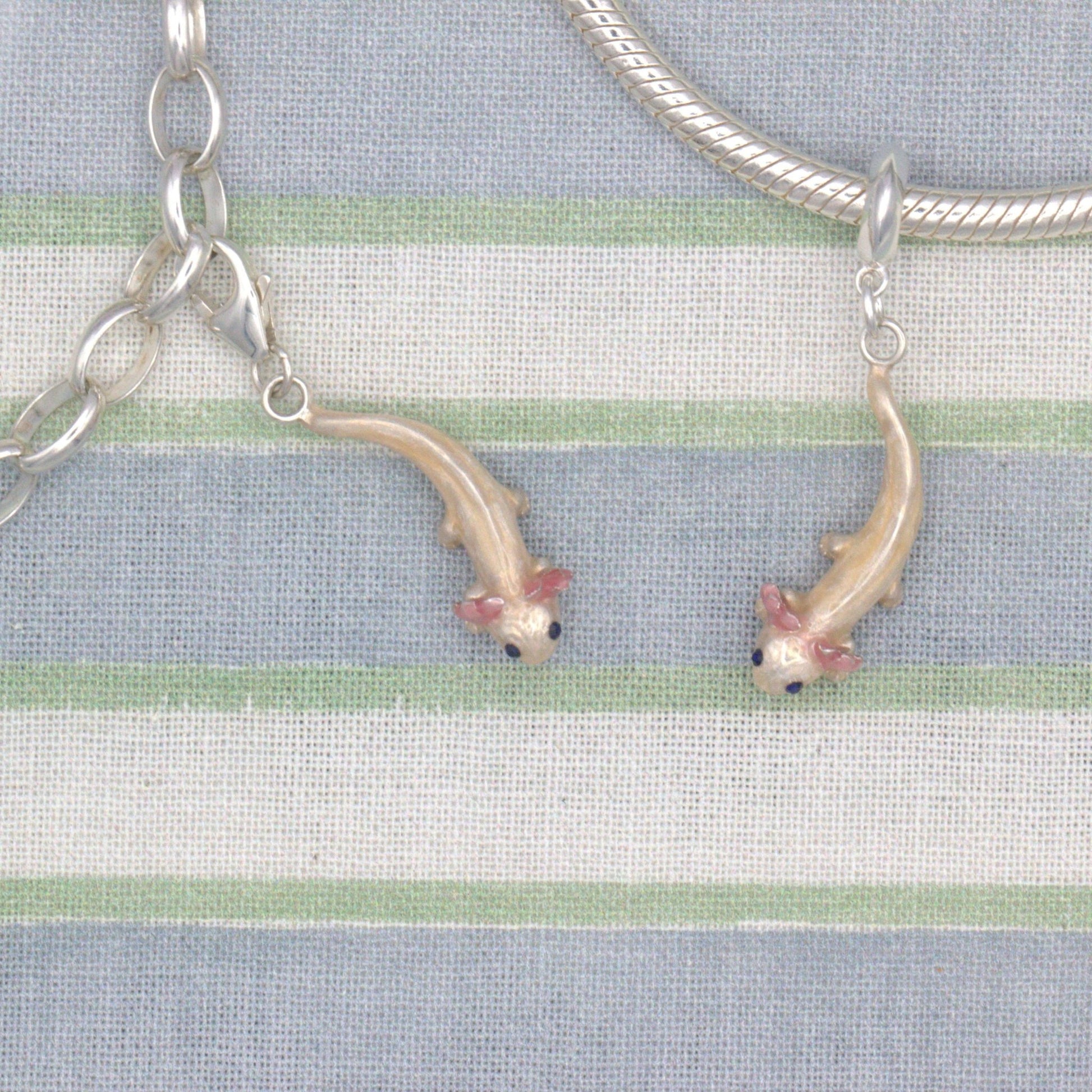 Axolotl Charm - Enamelled Sterling Silver - MYLEE London