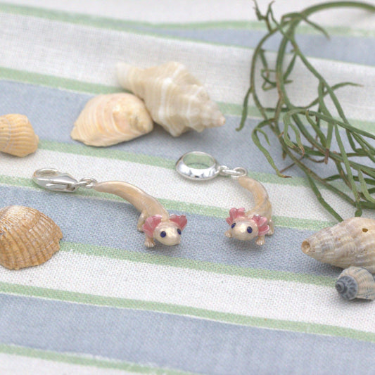 Axolotl Charm - Enamelled Sterling Silver - MYLEE London