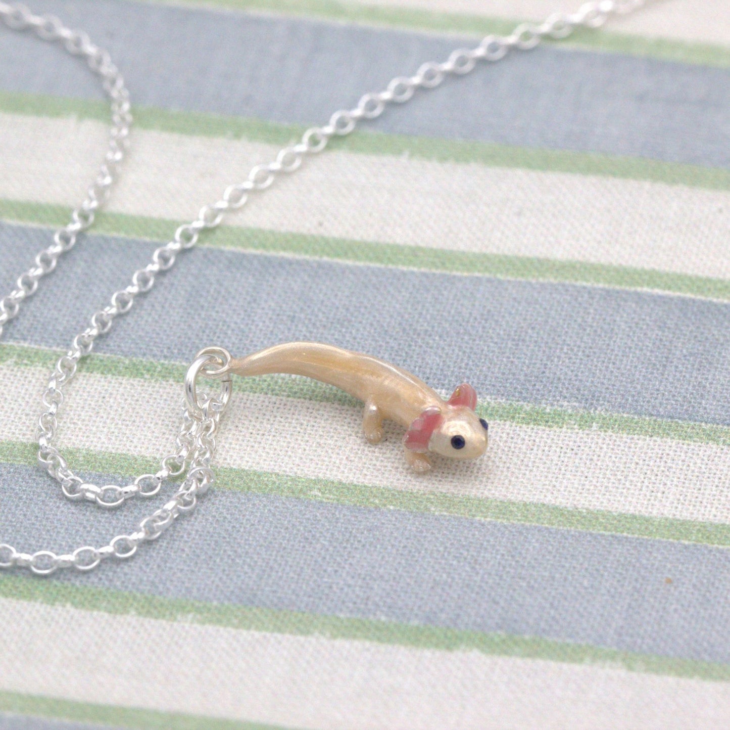 Axolotl Necklace - Enamelled Sterling Silver - MYLEE London