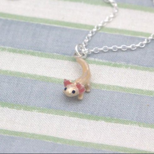 Axolotl Necklace - Enamelled Sterling Silver - MYLEE London